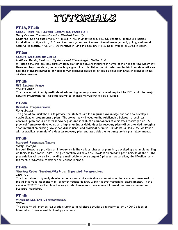 CERT Conference 2002, Page 6