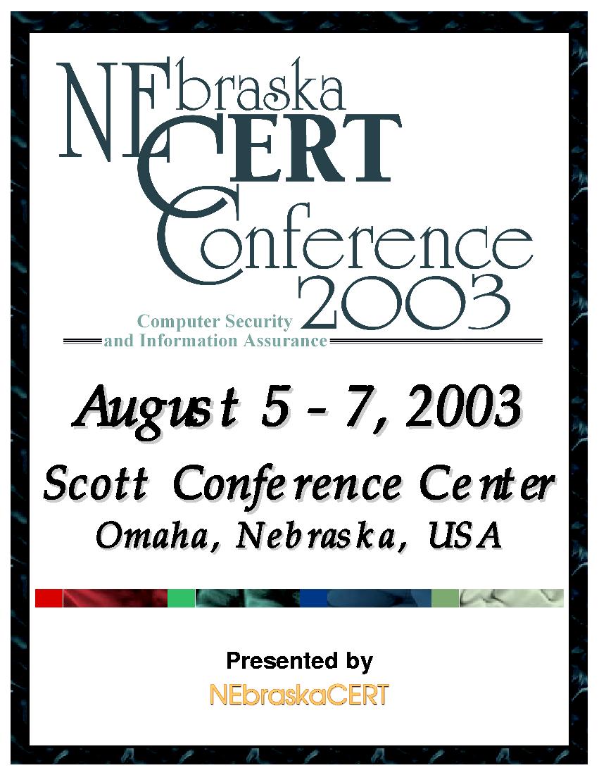 NEbraskaCERT Conference 2003 Brochure